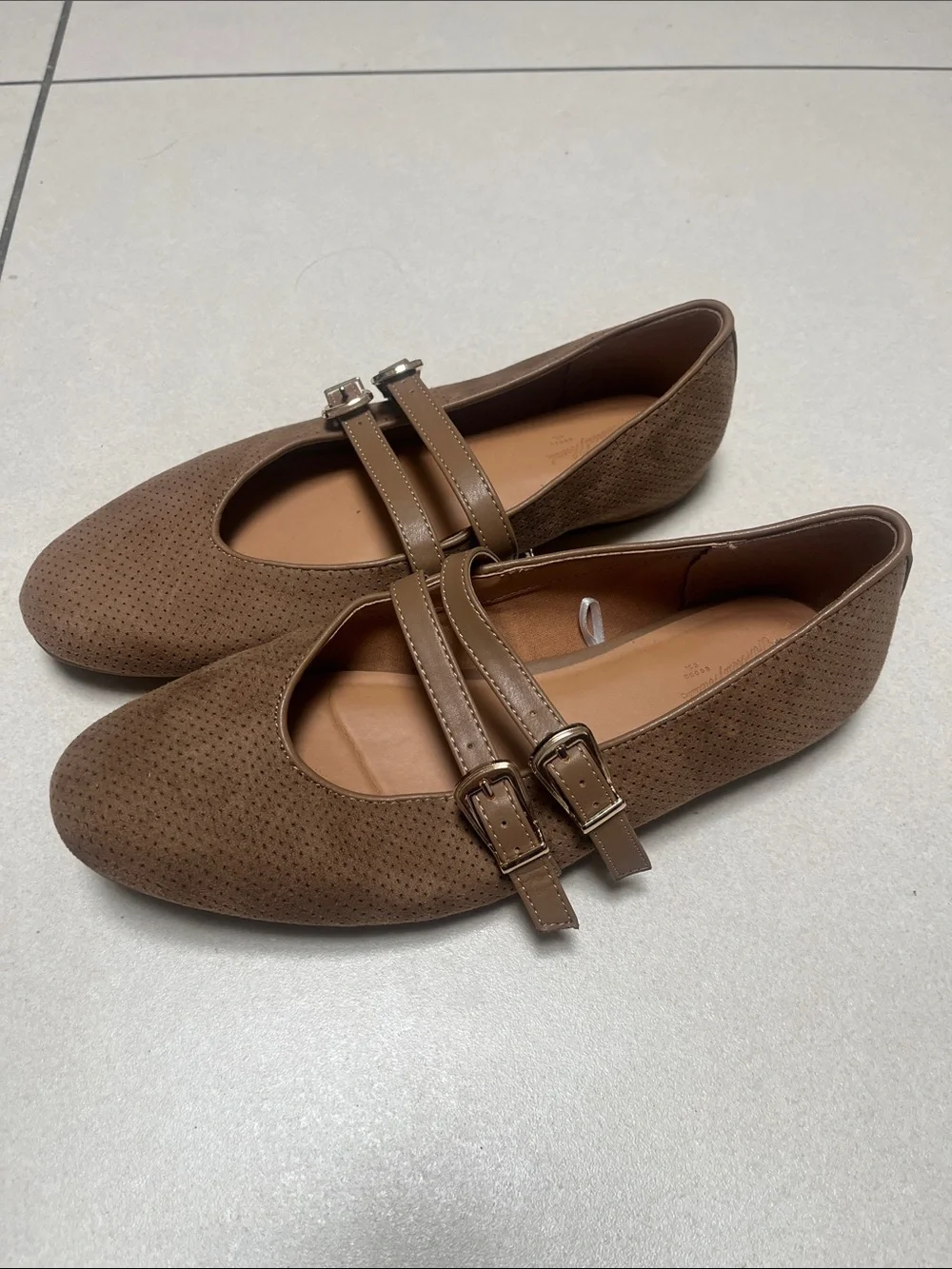 Universal Thread Brown Double-Strap Mary Jane Flats